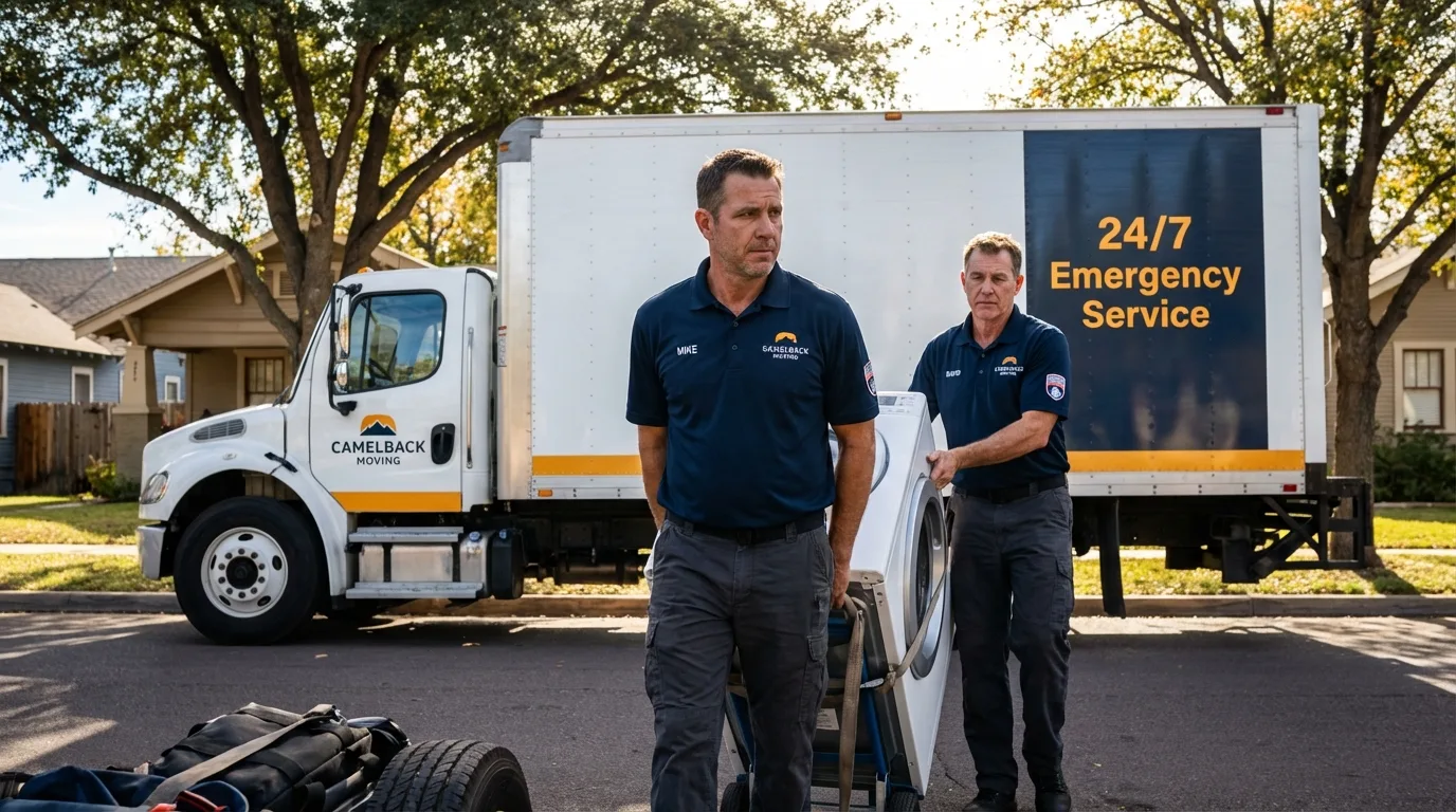 CamelBack Moving crew loading furniture in Parker, AZ