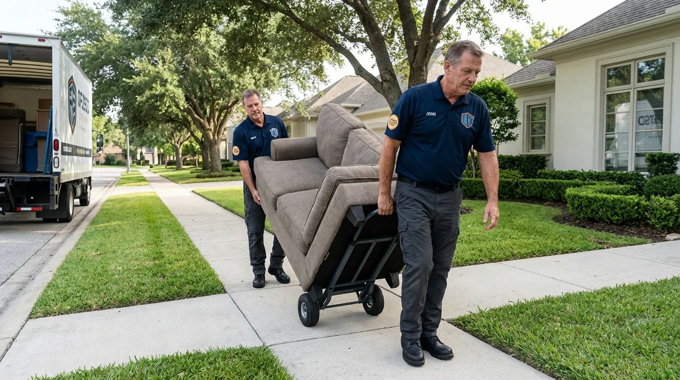 Local residential moving crew loading furniture in Parker, AZ